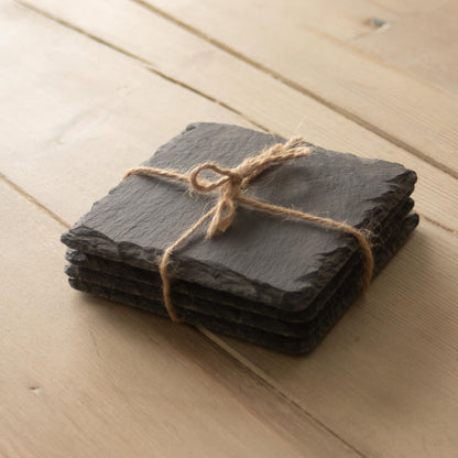 Square Slate Coaster Set 4