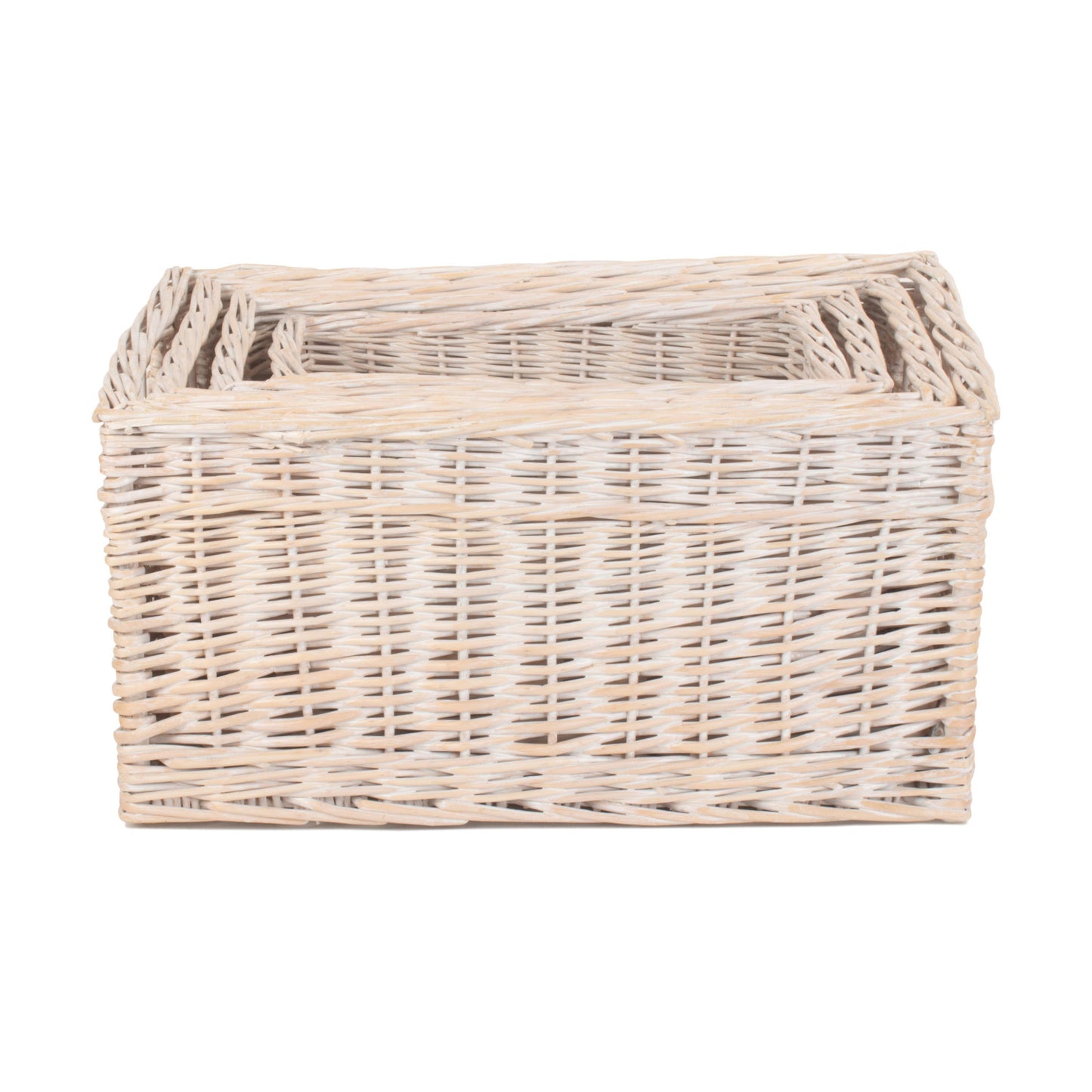 White Wash Storage Basket Set 4