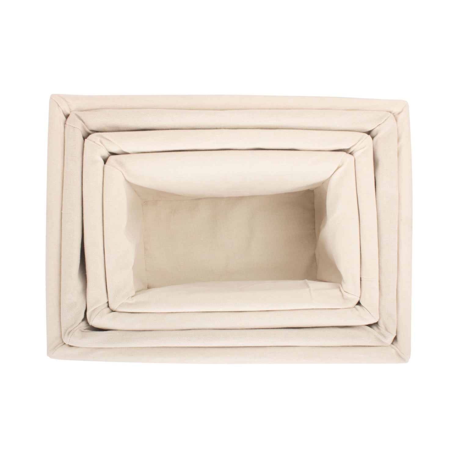 White Wash Willow Storage Basket with White Lining Set 4