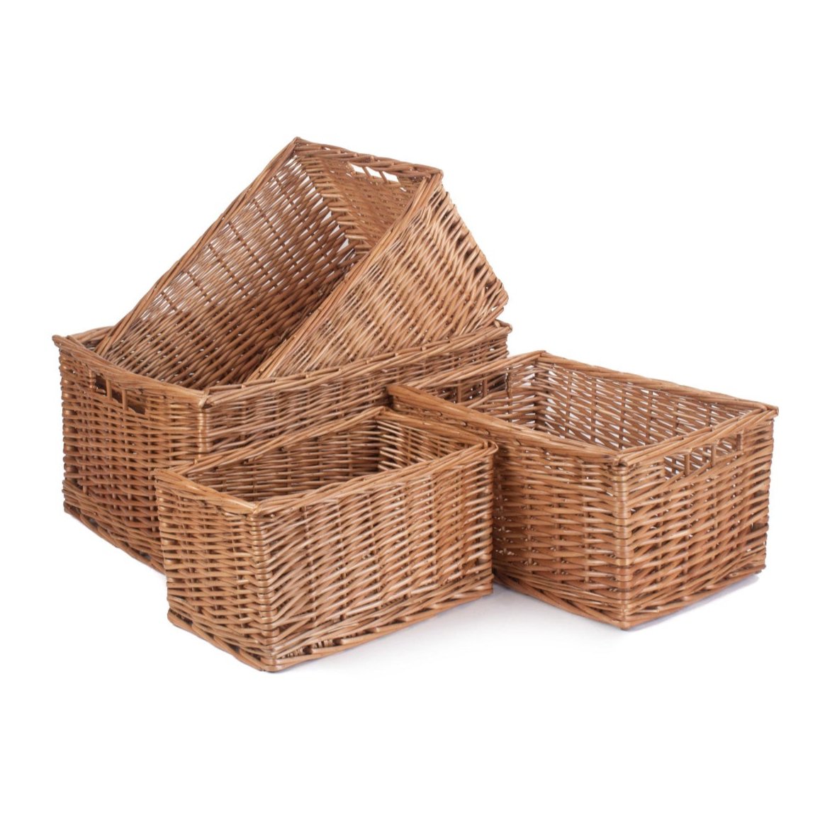Double Steamed Willow Storage Baskets Set 4
