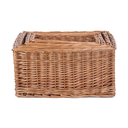 Double Steamed Willow Storage Baskets Set 4