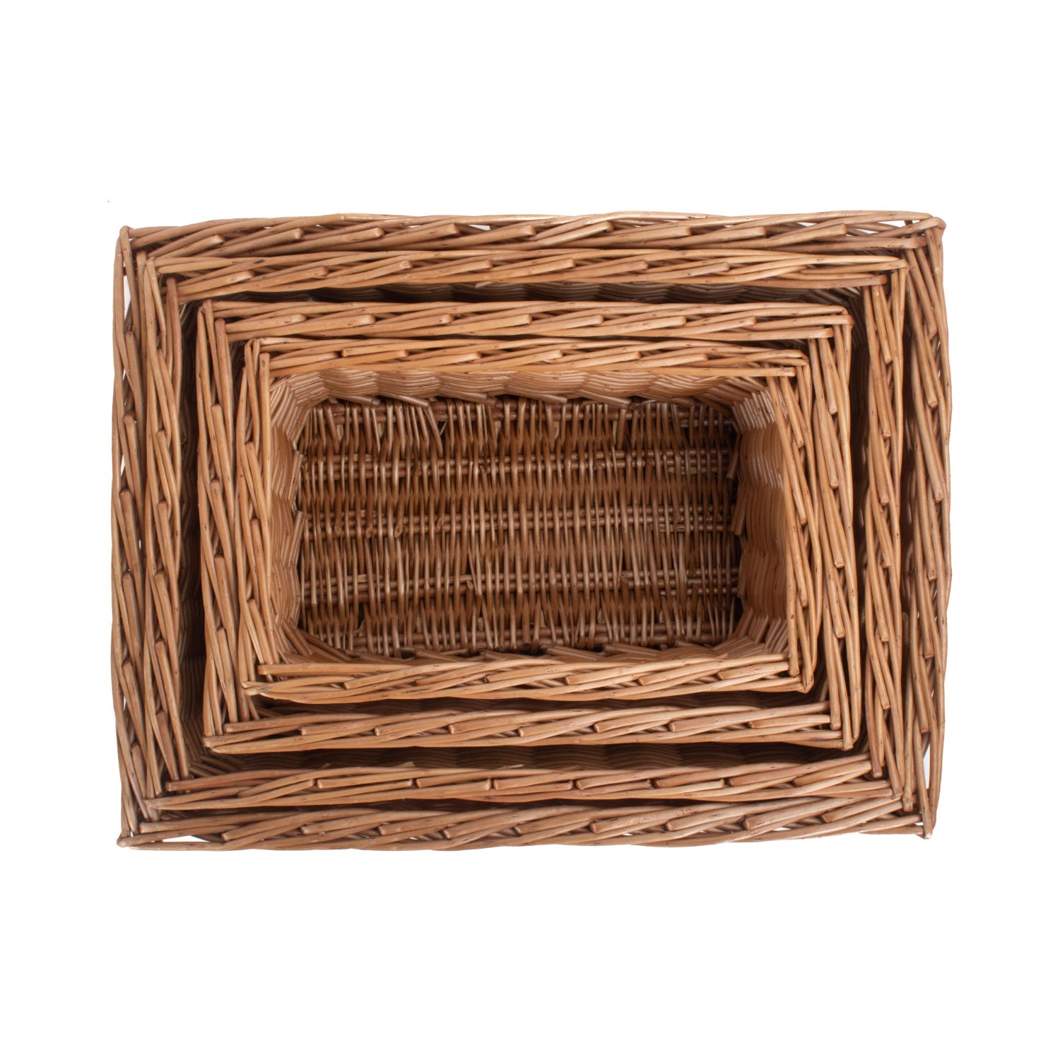 Double Steamed Willow Storage Baskets Set 4
