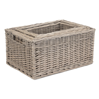 Antique Wash Willow Storage Basket Set 4