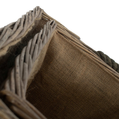 Set of 2 Rectangular Rope Handled Log Baskets