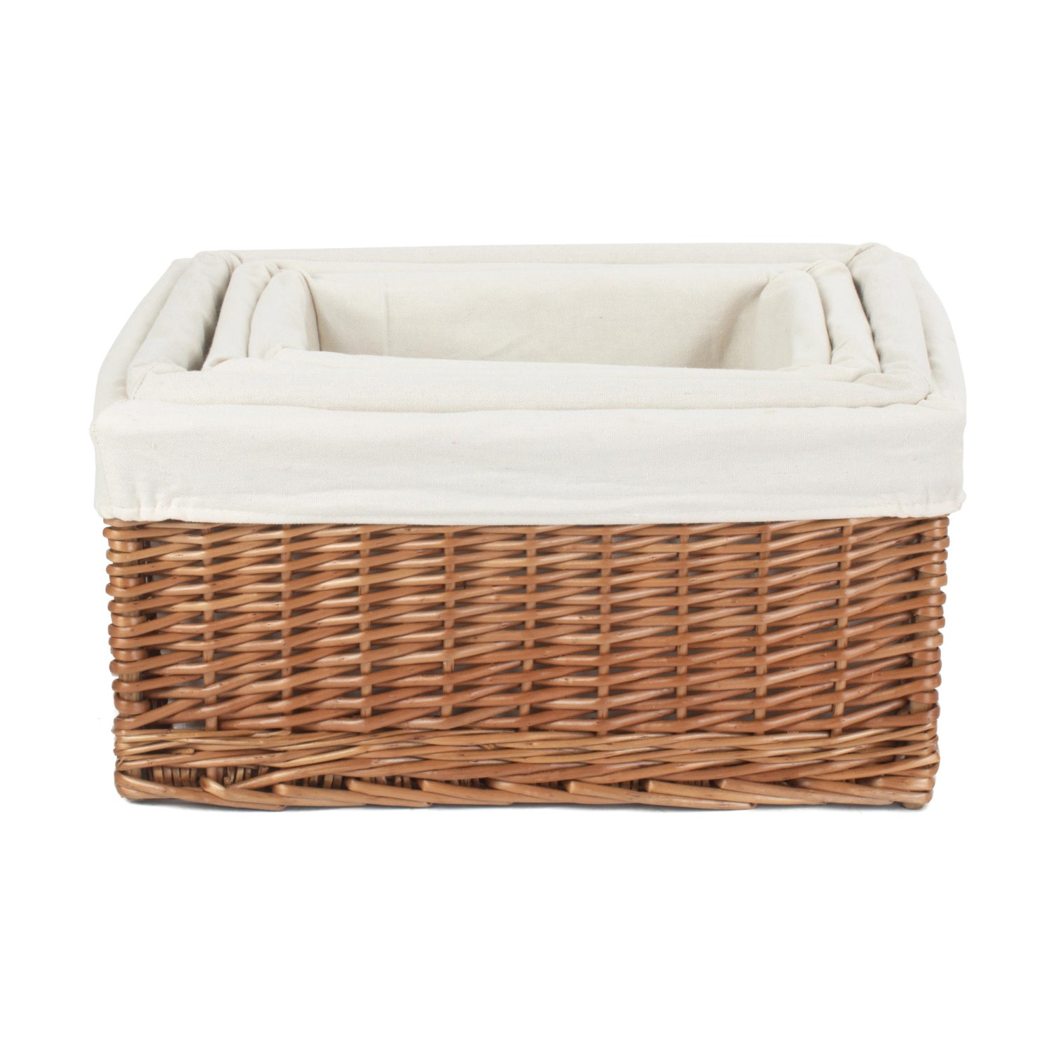 Double Steamed Storage Basket with White Lining Set of 4