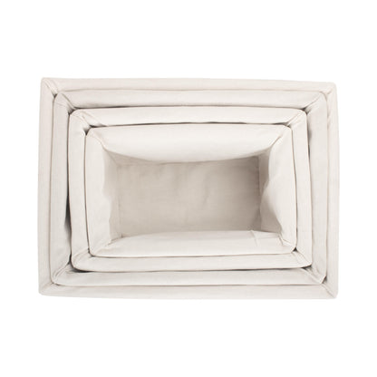 Double Steamed Storage Basket with White Lining Set of 4