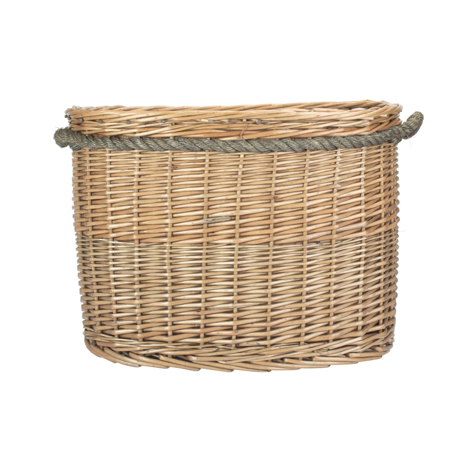 Willow supporto di memorizzazione rettangolare Rope Handled Log Basket Willow supporto di memorizzazione rettangolare Rope Handled Log Basket