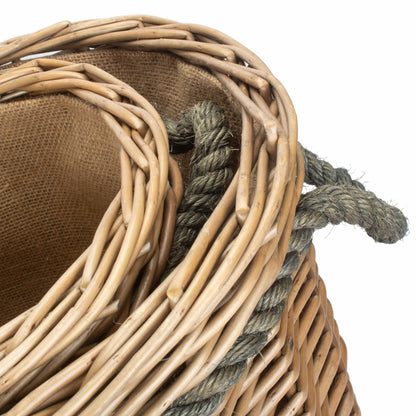 Set 2 Oval Rope Handled Log Baskets