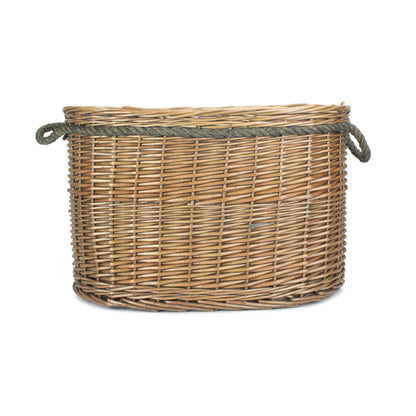 Large Oval Rope Handled Log Basket
