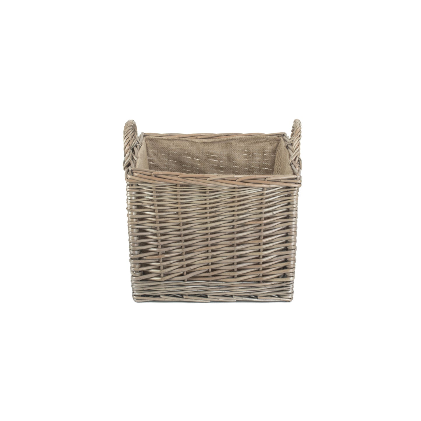 Medium Square Lined Wicker Log / Storage Basket