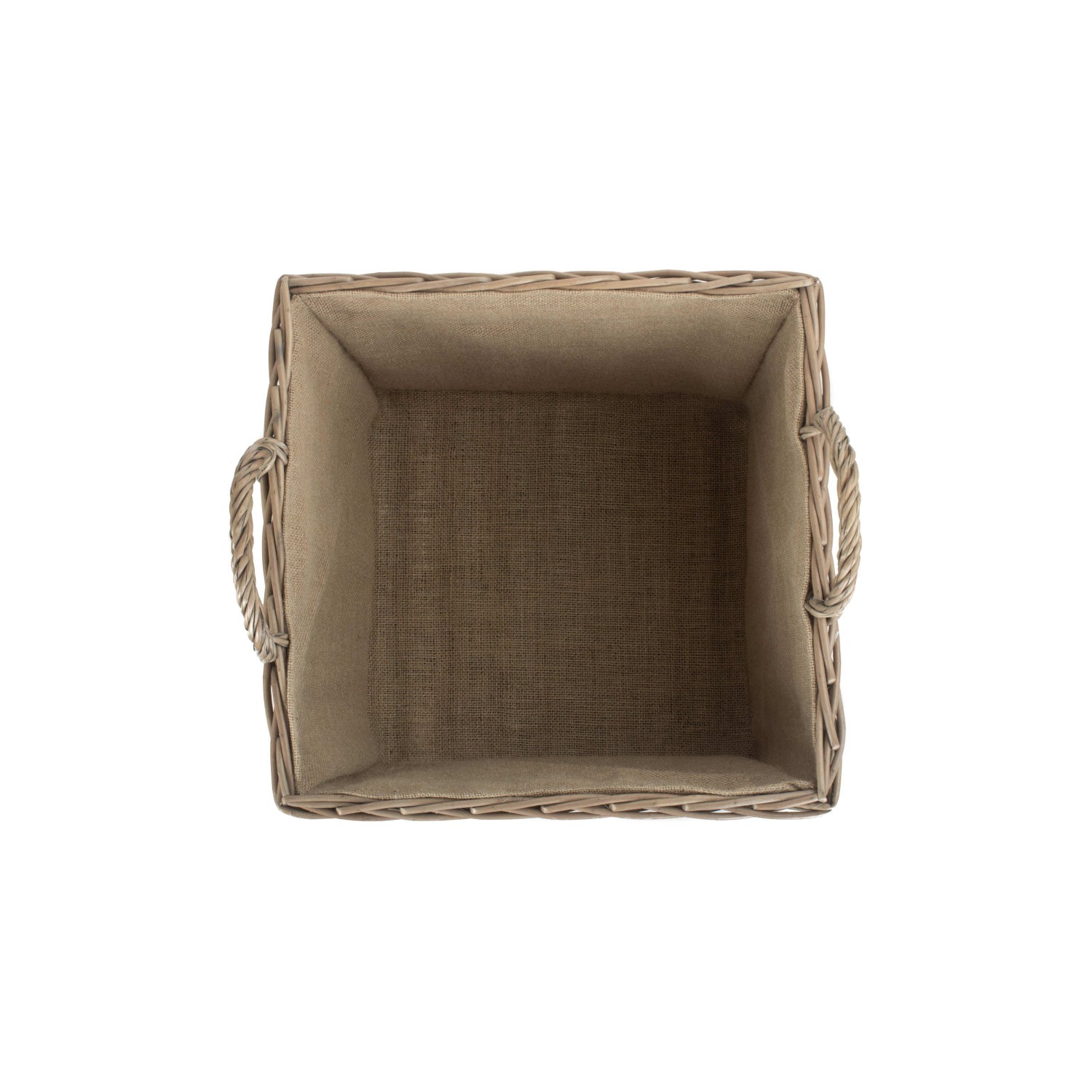 Large Square Lined Wicker Log Storage Basket