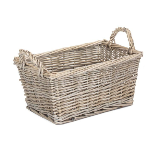 Small Antique Wash Willow Tapered Storage Basket