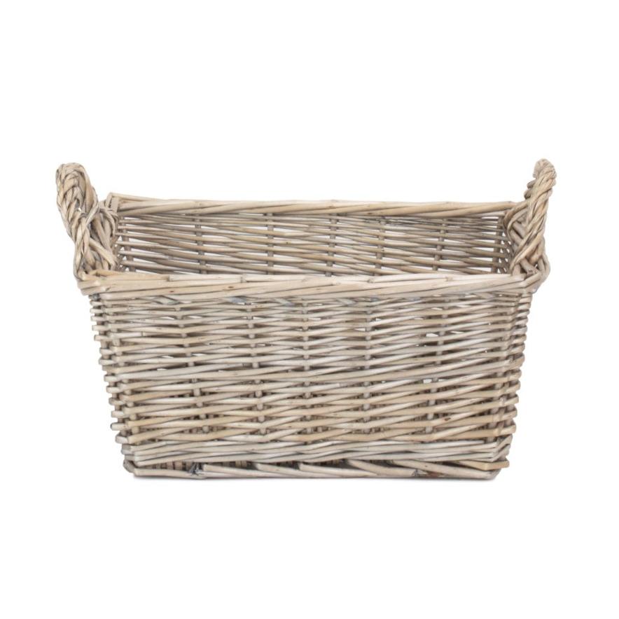 Small Antique Wash Willow Tapered Storage Basket