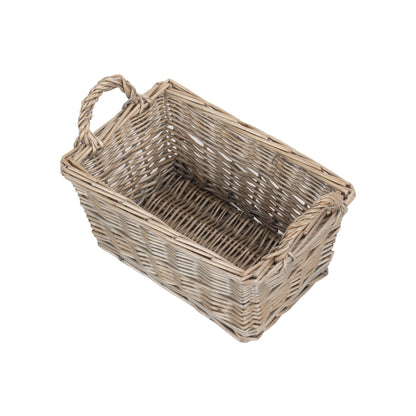 Small Antique Wash Willow Tapered Storage Basket