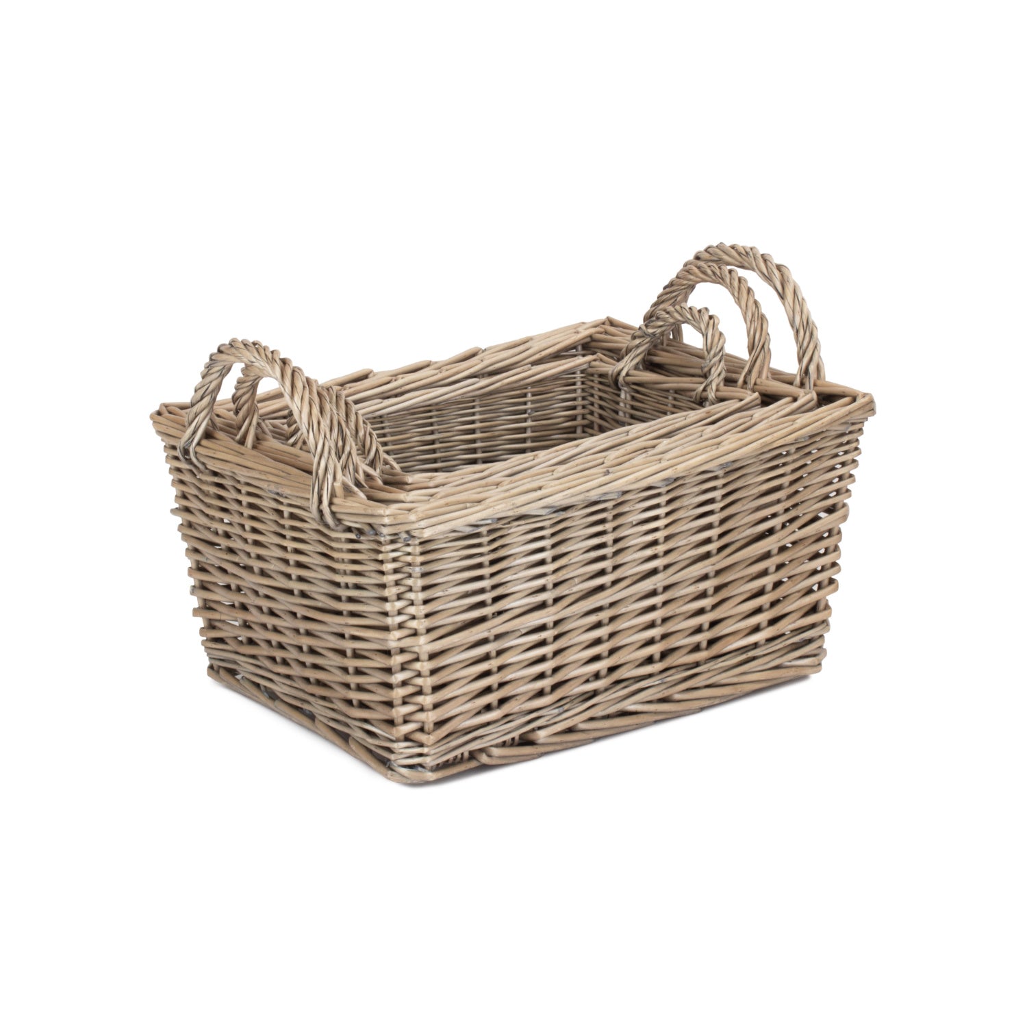 Antique Wash Willow Tapered Storage Baskets Set of 3