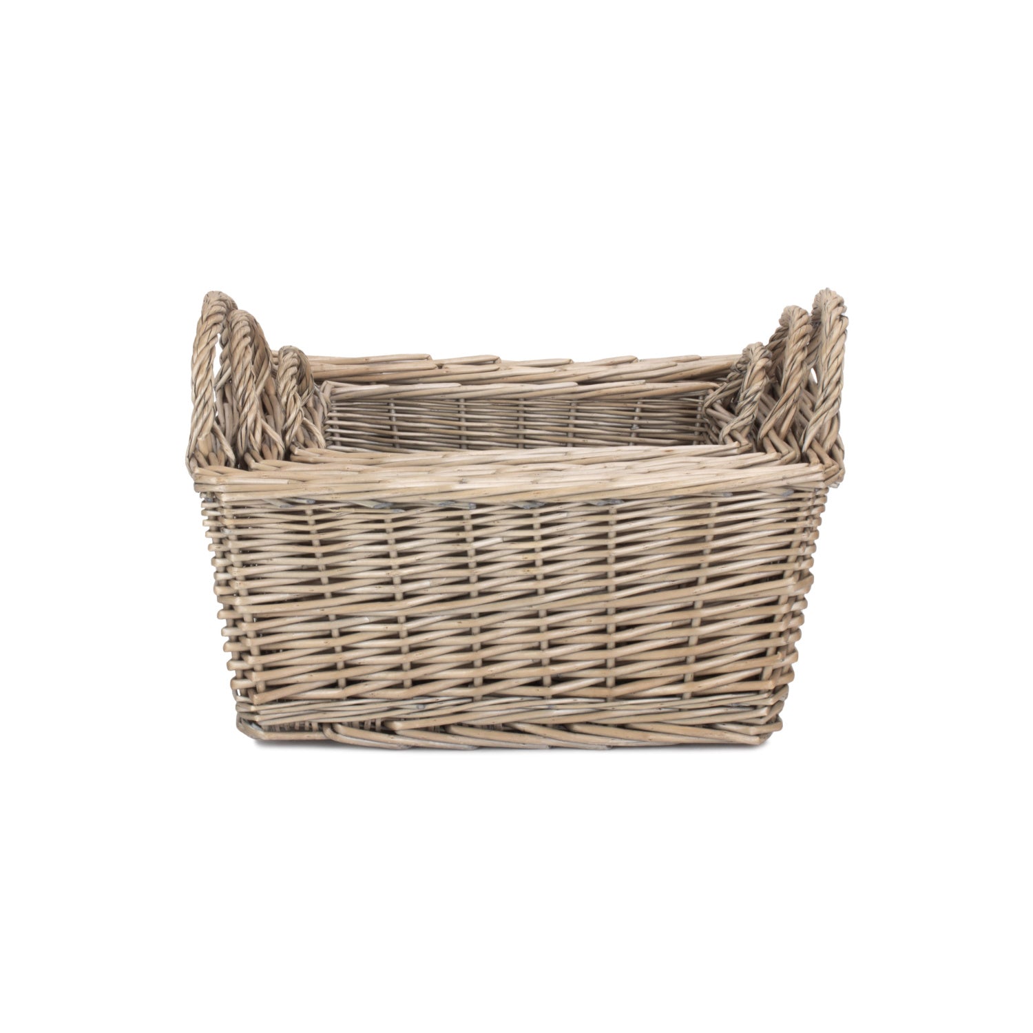 Antique Wash Willow Tapered Storage Baskets Set of 3
