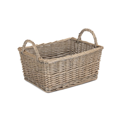 Large Antique Wash Willow Tapered Storage Basket