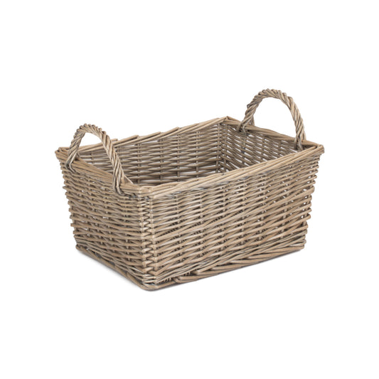 Large Antique Wash Willow Tapered Storage Basket