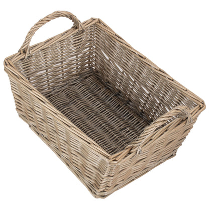 Large Antique Wash Willow Tapered Storage Basket