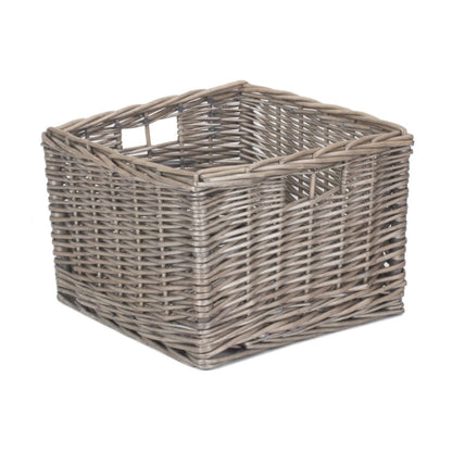 Small Square Antique Wash Willow Storage Basket