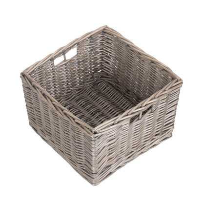 Small Square Antique Wash Willow Storage Basket