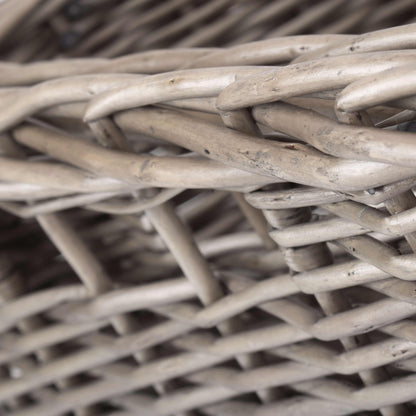 Square Antique Wash Willow Storage Basket Set 2