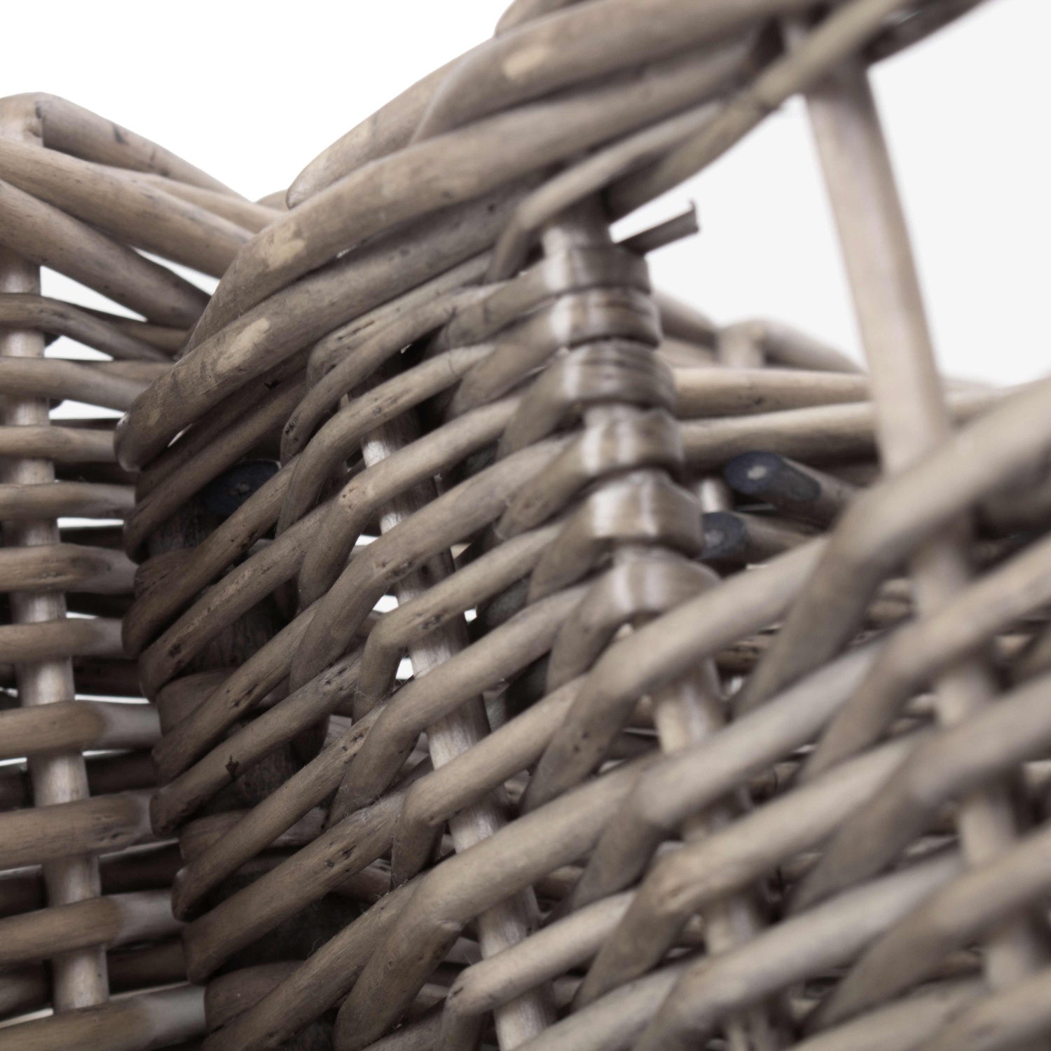 Square Antique Wash Willow Storage Basket Set 2