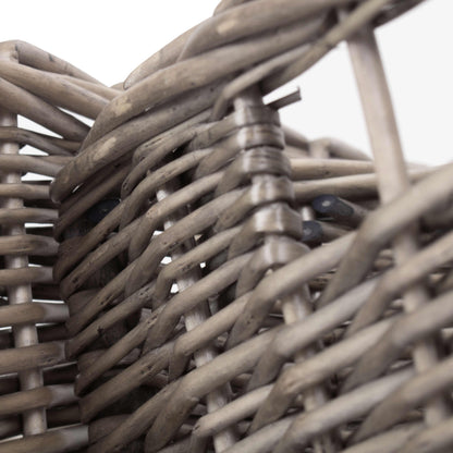 Square Antique Wash Willow Storage Basket Set 2