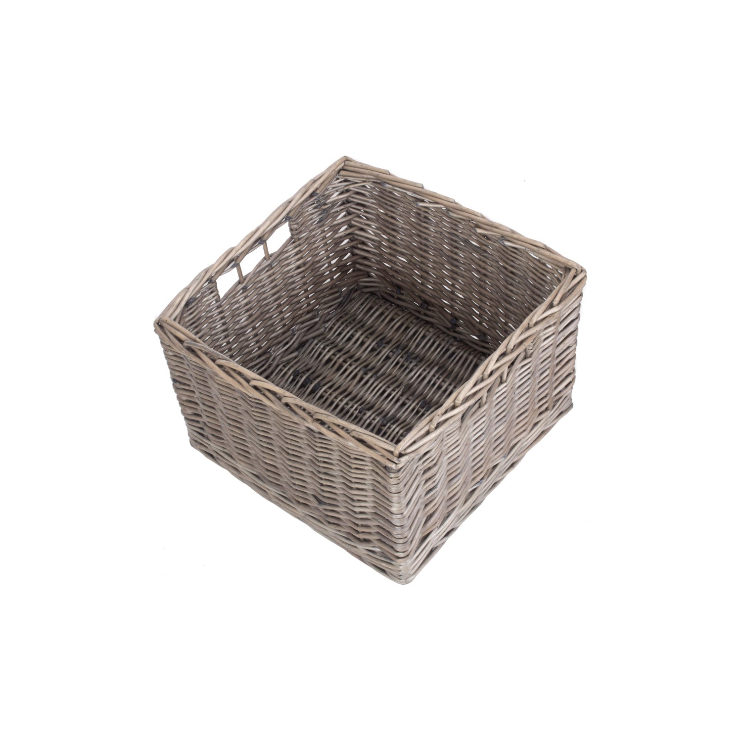 Medium Square Antique Wash Willow Storage Basket