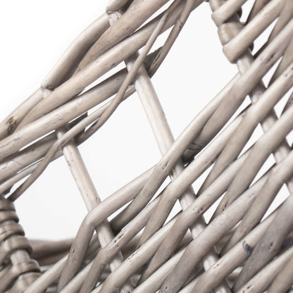 Medium Square Antique Wash Willow Storage Basket