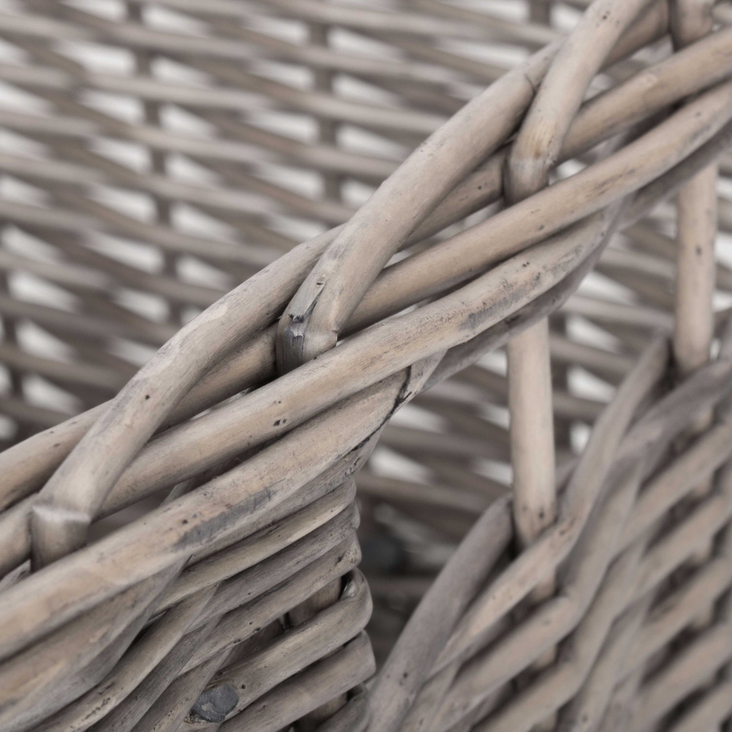 Medium Square Antique Wash Willow Storage Basket