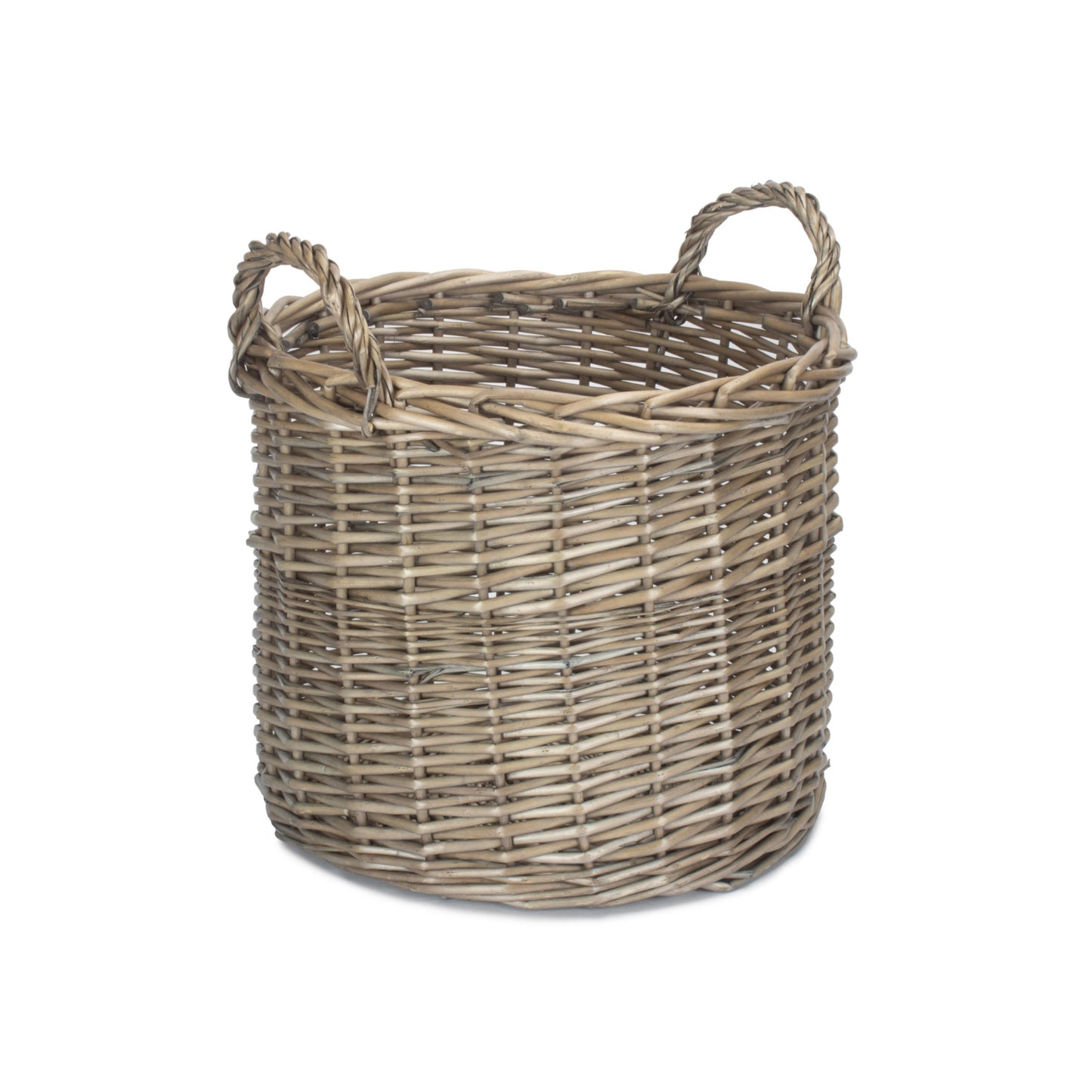 Medium Round Straight-sided Wicker Log / Storage Basket