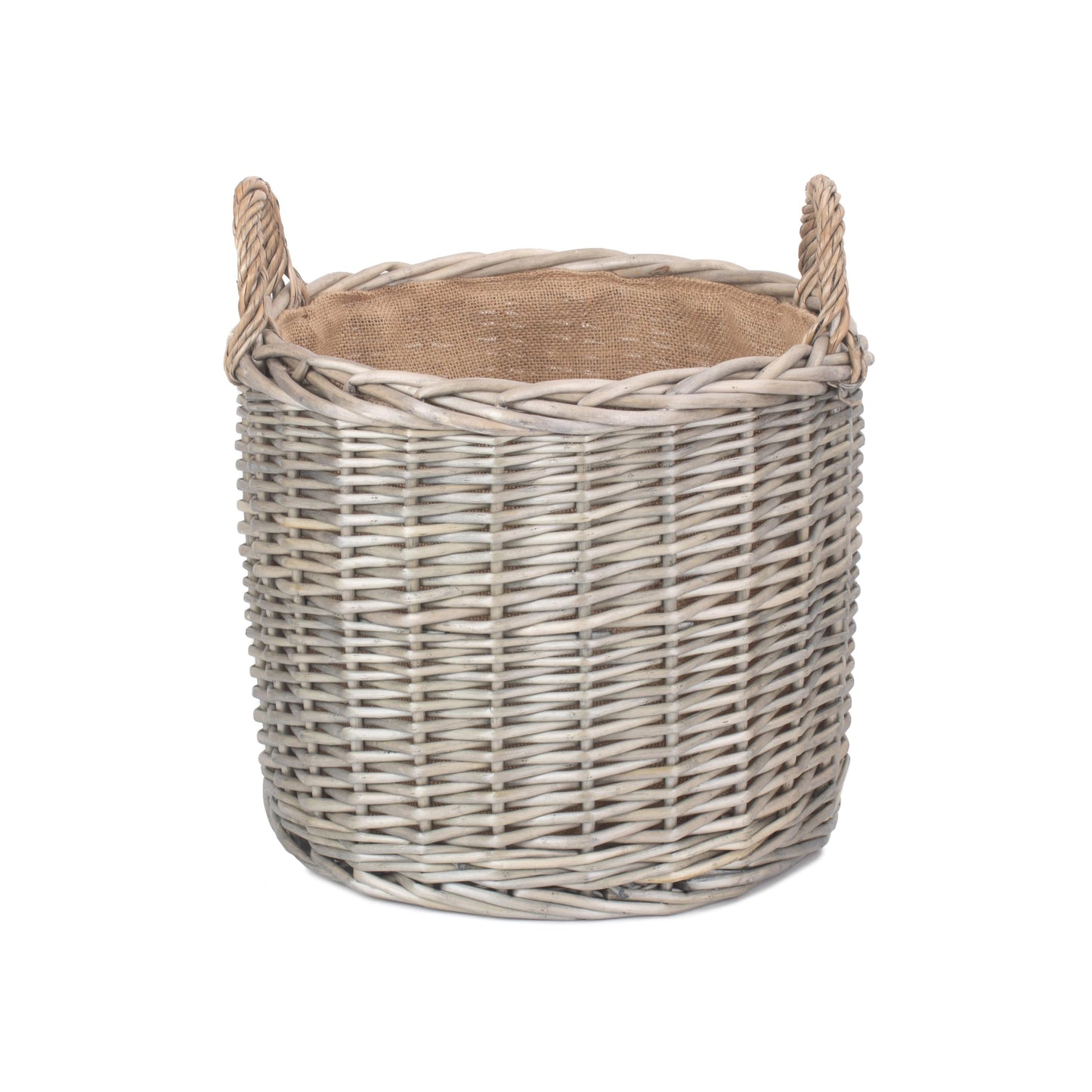 Medium Round Straight-Sided Wicker Log Storage Basket