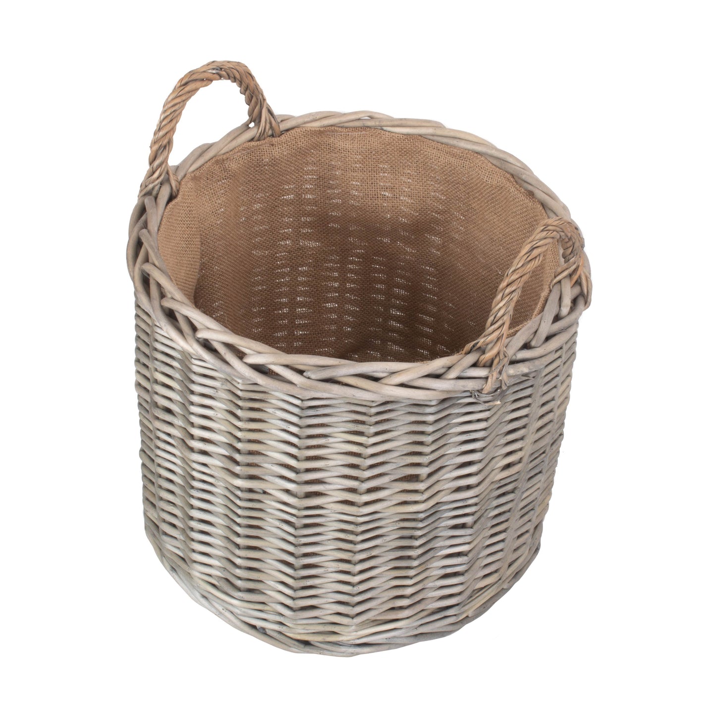 Medium Round Straight-Sided Wicker Log Storage Basket