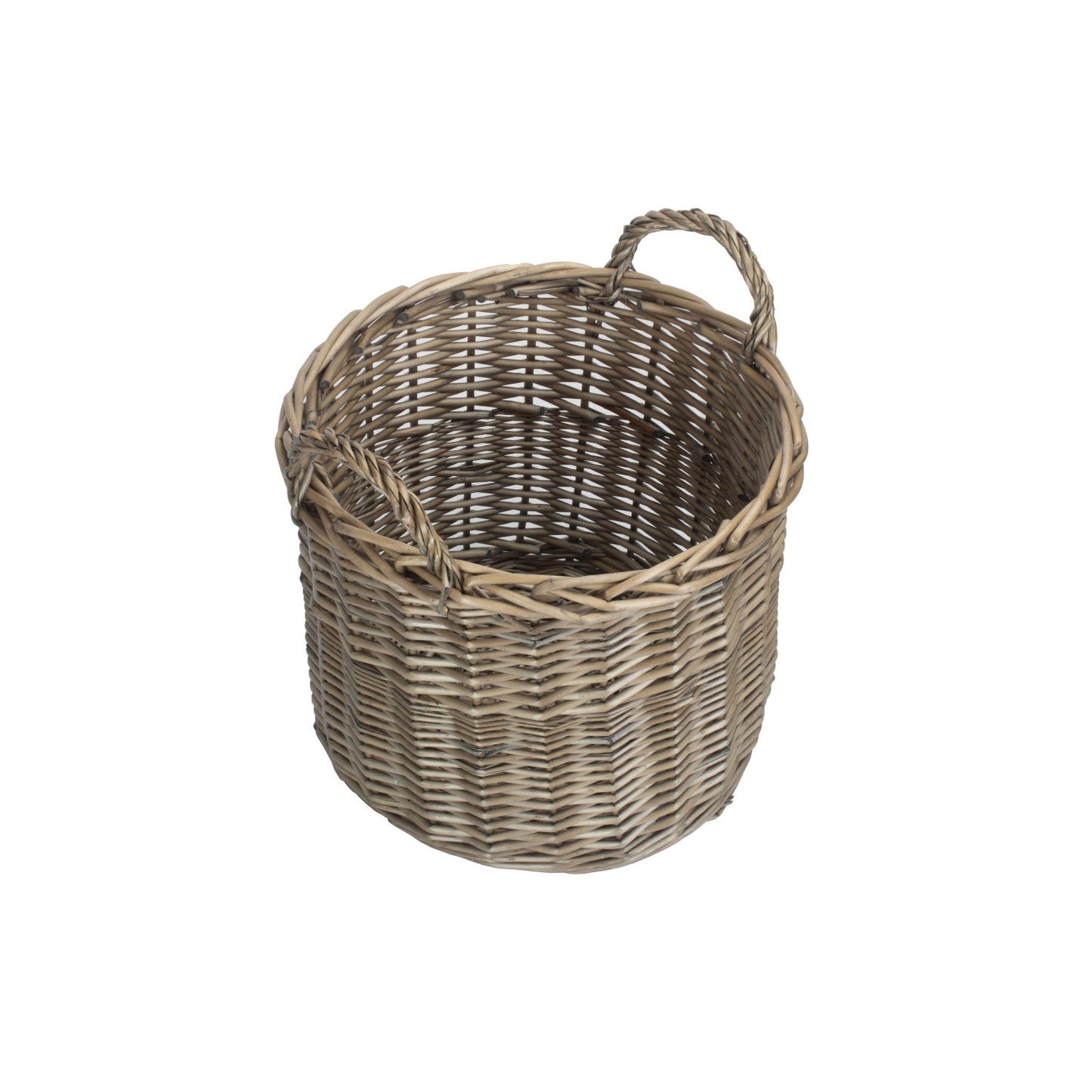 Medium Round Straight-sided Wicker Log / Storage Basket