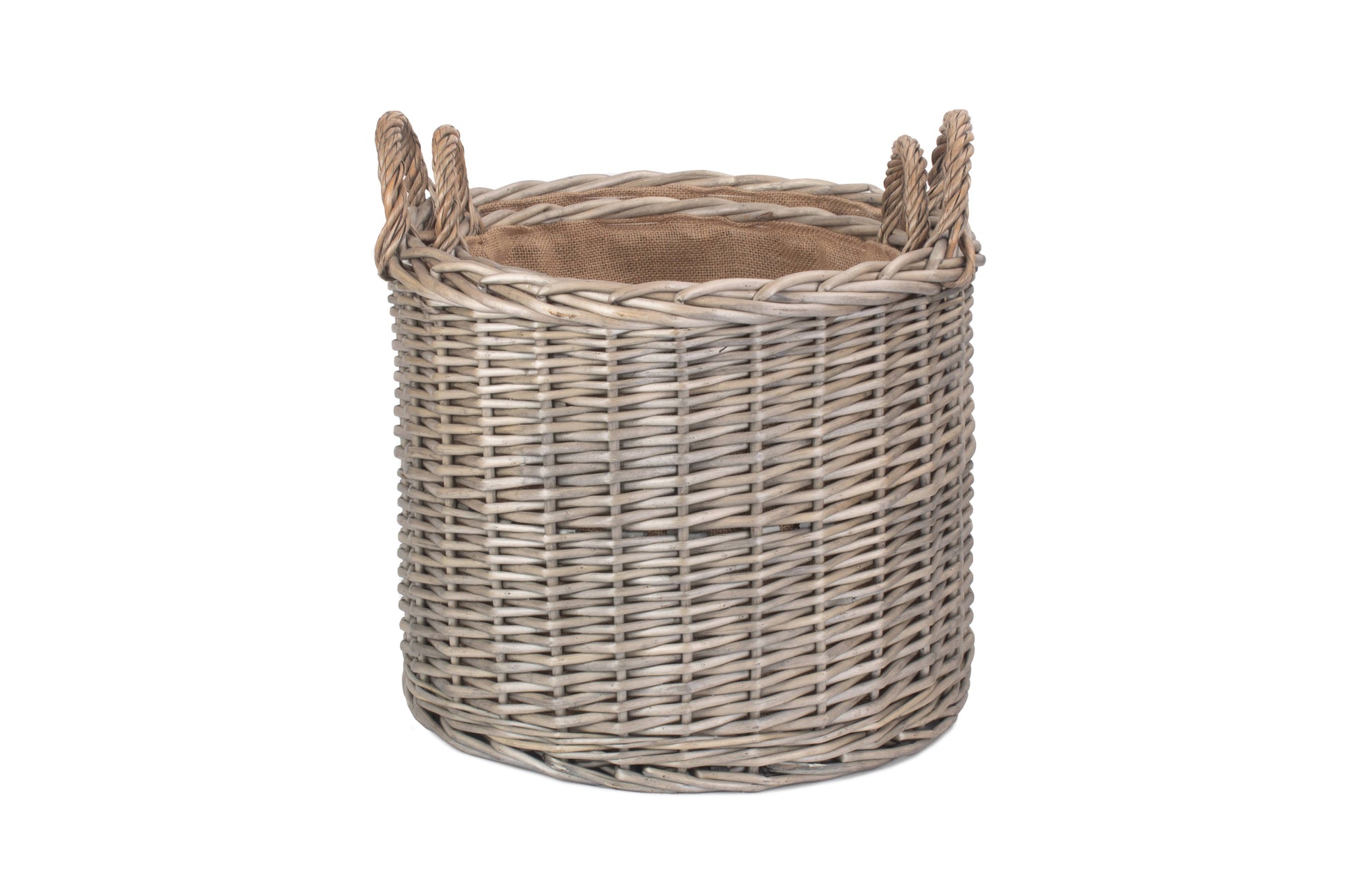 Round Straight-Sided Wicker Log Storage Basket Set 2