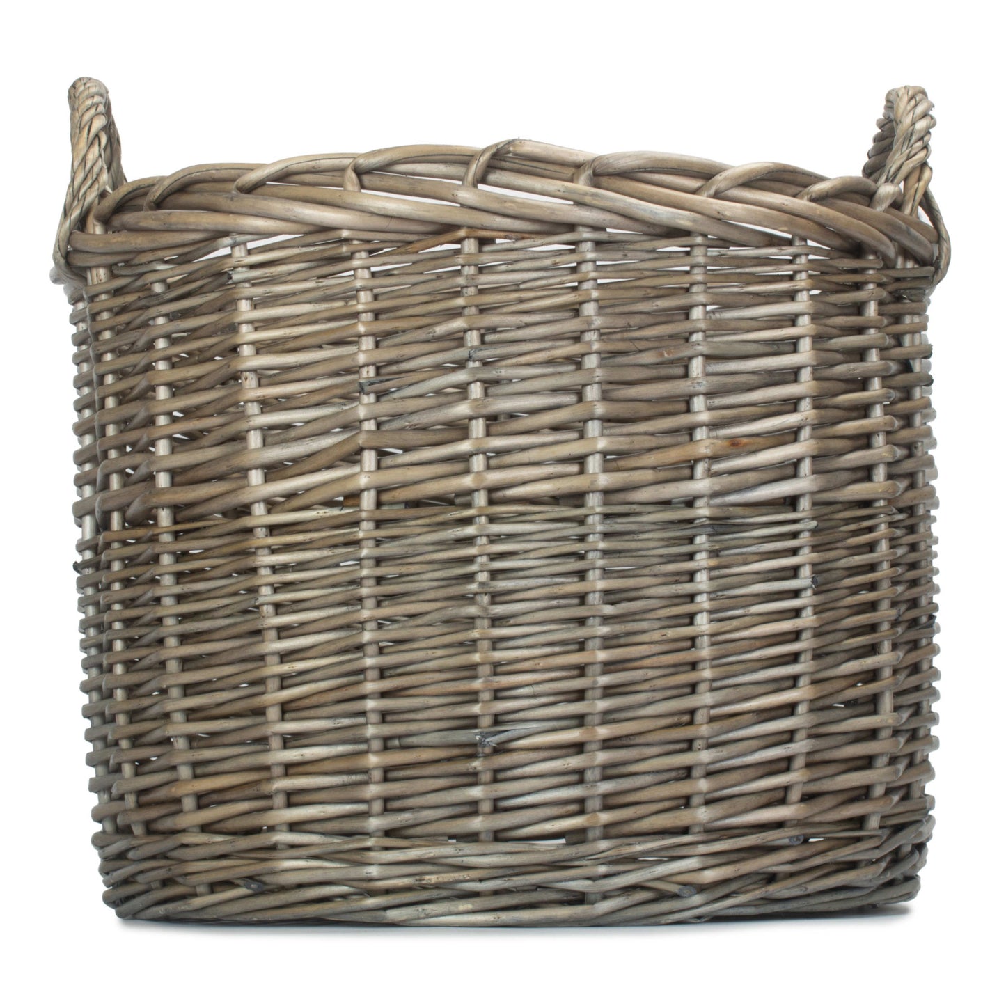 Large Round Straight-sided Wicker Log / Storage Basket