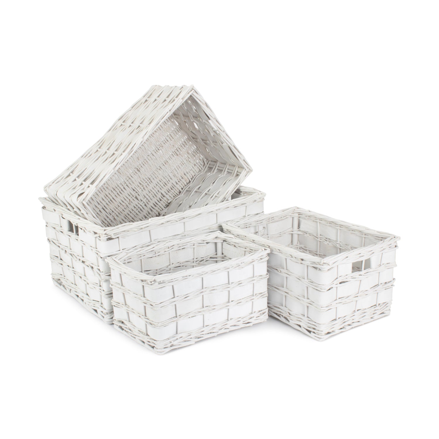 White Scandi Storage Basket Set 4