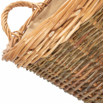 Unpeeled Log Basket With Lining