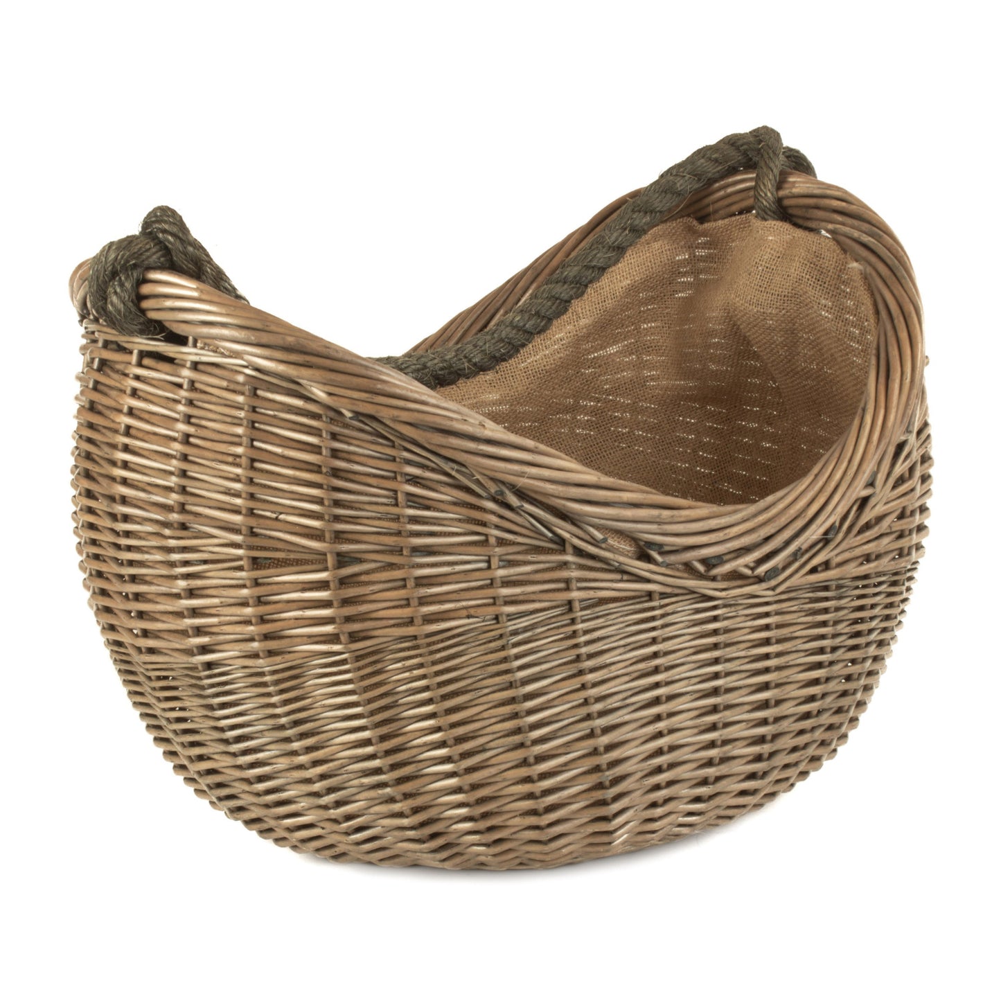 Antique Wash Rope Handled Carrying Basket