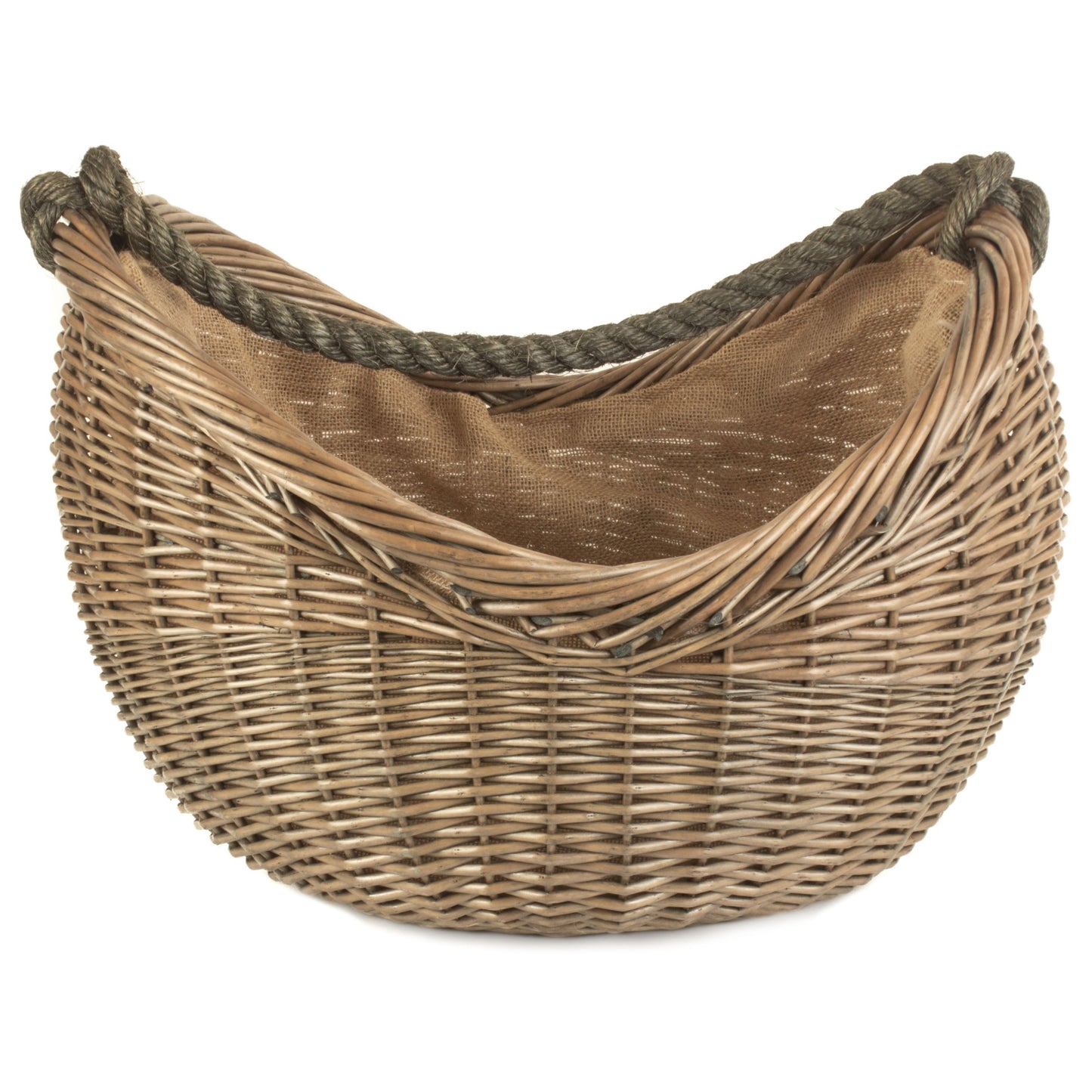 Antique Wash Rope Handled Carrying Basket
