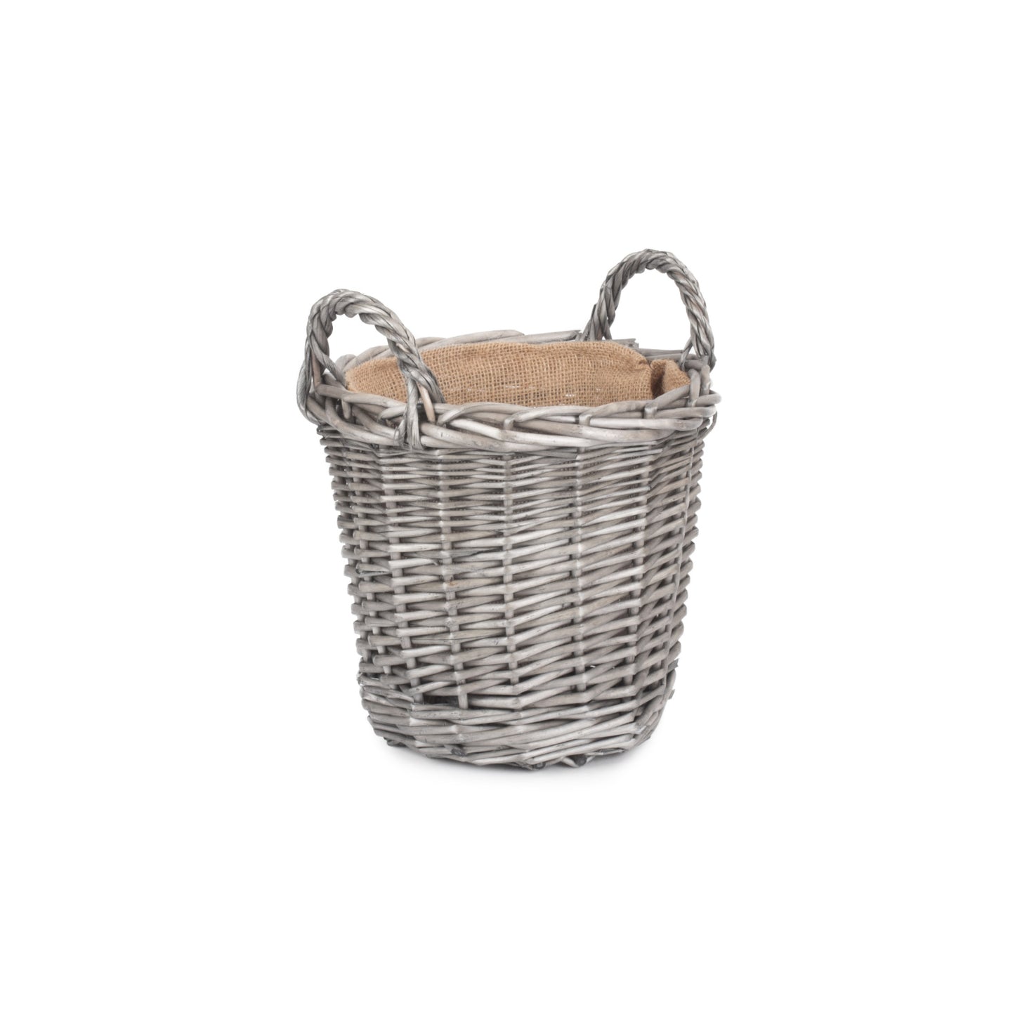 Small Round Lined Wicker Planter Basket