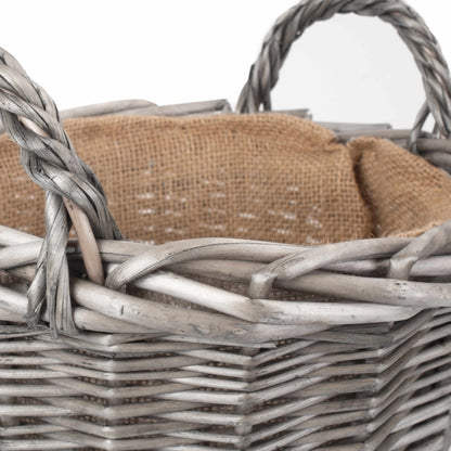 Small Round Lined Wicker Planter Basket