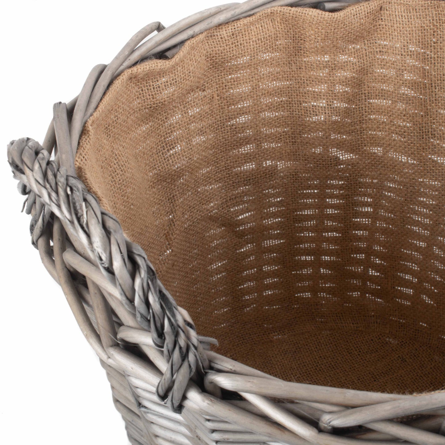 Large Round Lined Wicker Log Basket