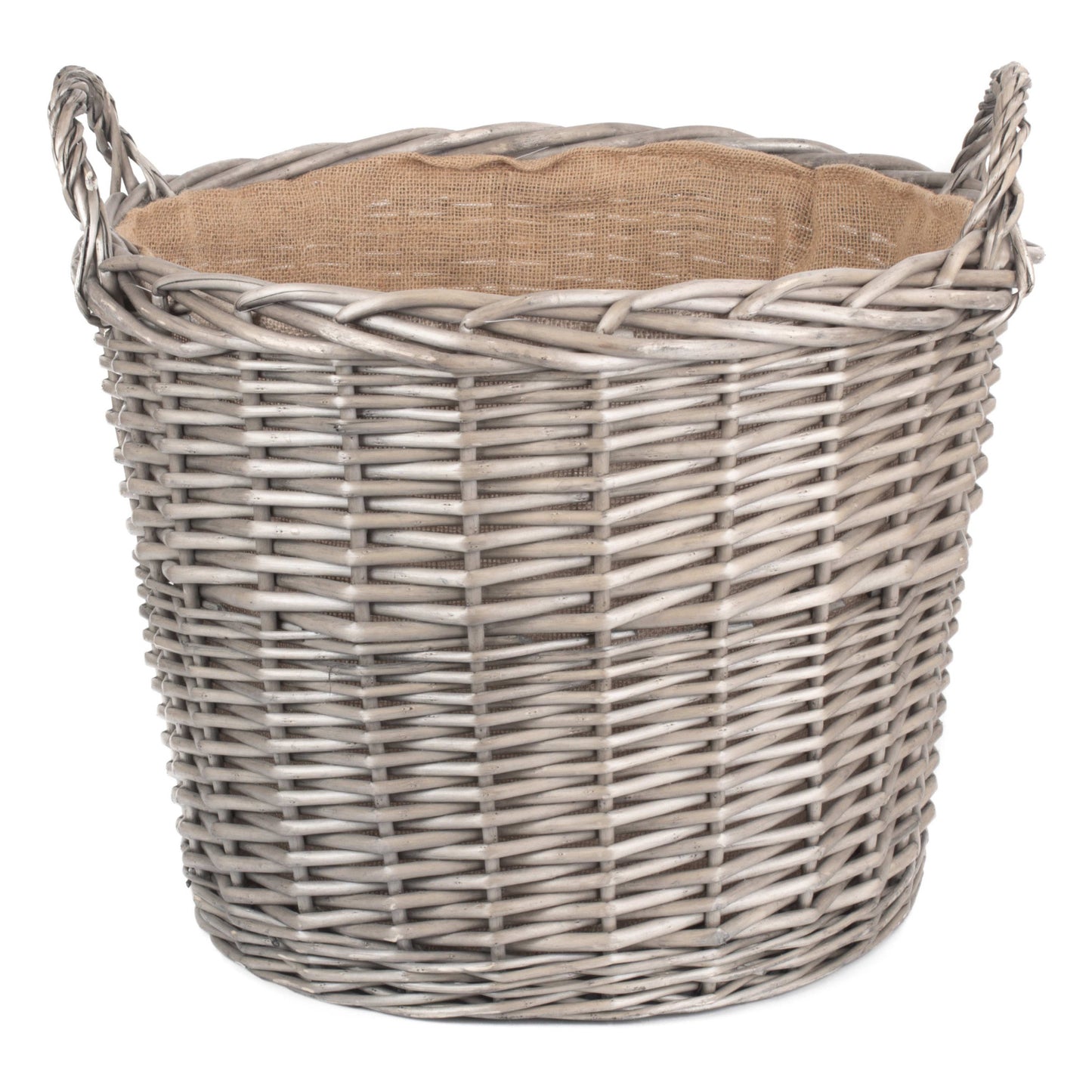 Extra Large Round Lined Wicker Log Basket