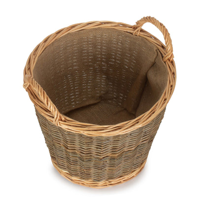 Small Unpeeled Log Basket With Lining