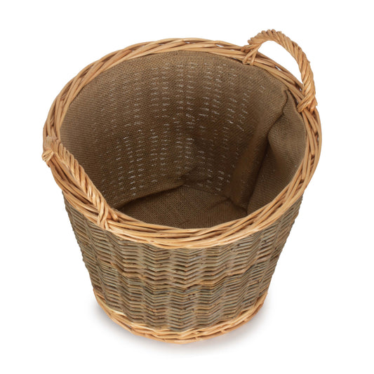 Small Unpeeled Log Basket With Lining