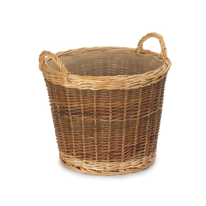 Medium Unpeeled Log Basket With Lining