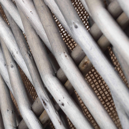 Small Grey Rectangular Log Basket