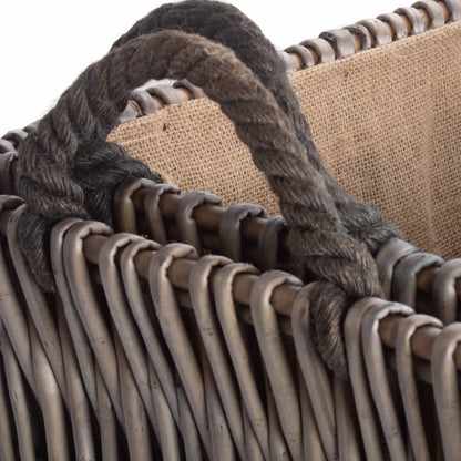 Rectangular Grey Log Basket Set 2